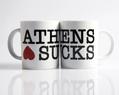 Greece is for Lovers - Athens Sucks coffee mug