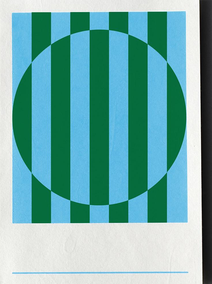 Hanji Book Stripe A5 Plain Water Green