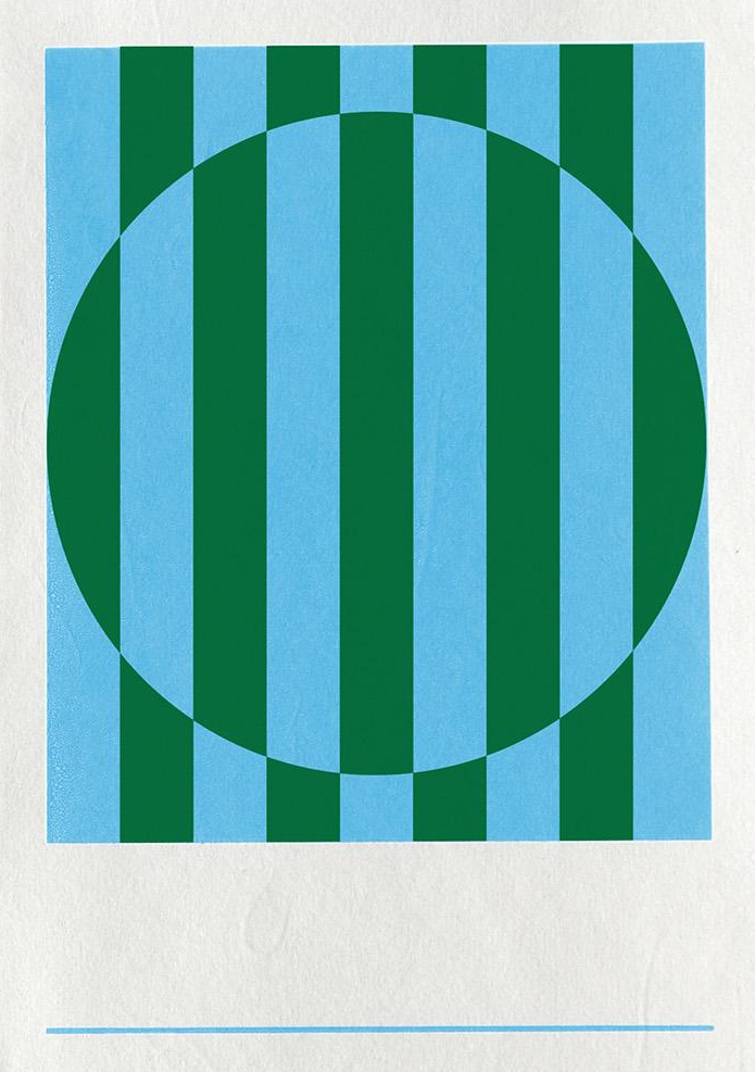 Hanji Book Stripe A5 Plain Water Green