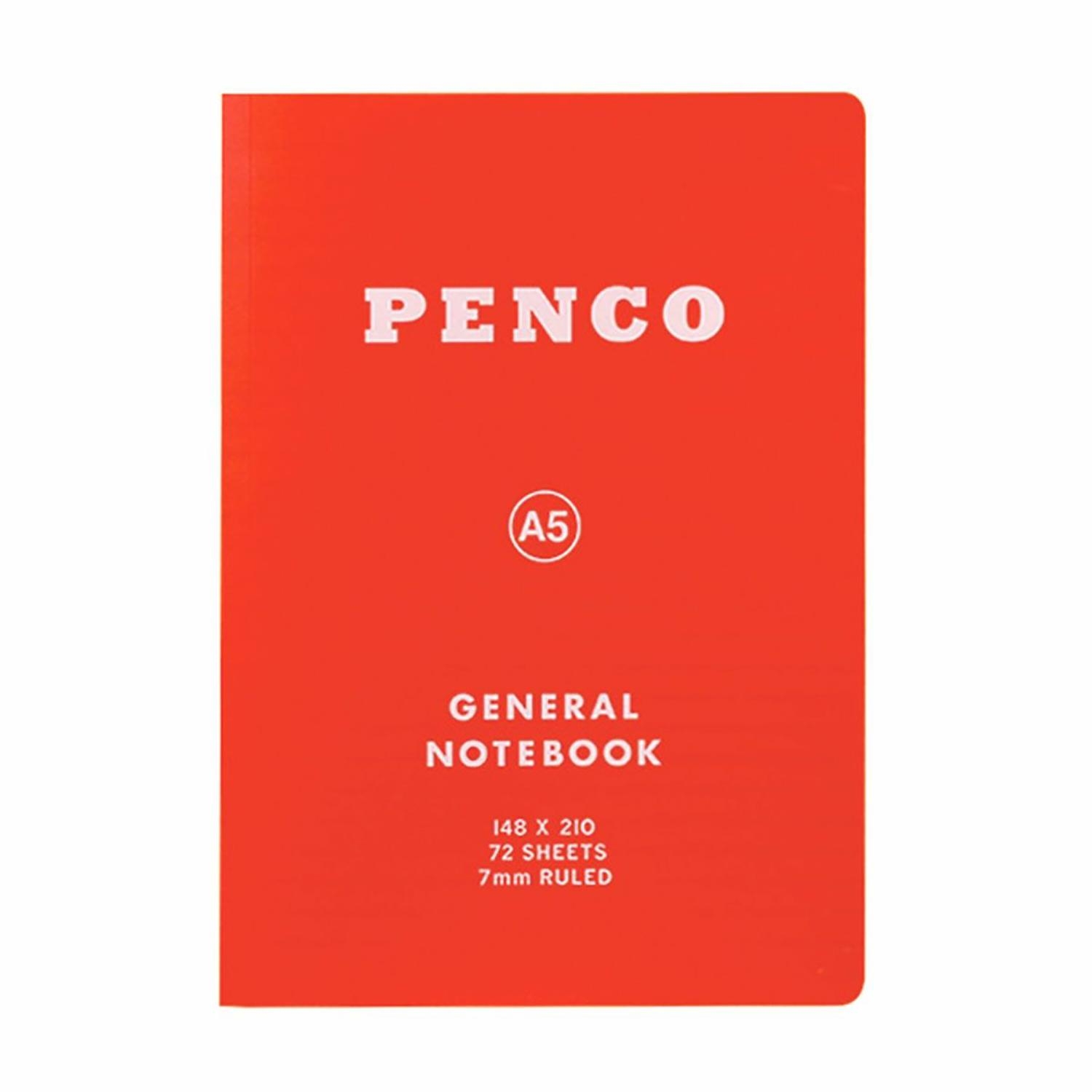 Penco Soft PP Notebook A5 Ruled Red