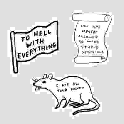 David Shrigley: Stupid Decisions Sticker Pack