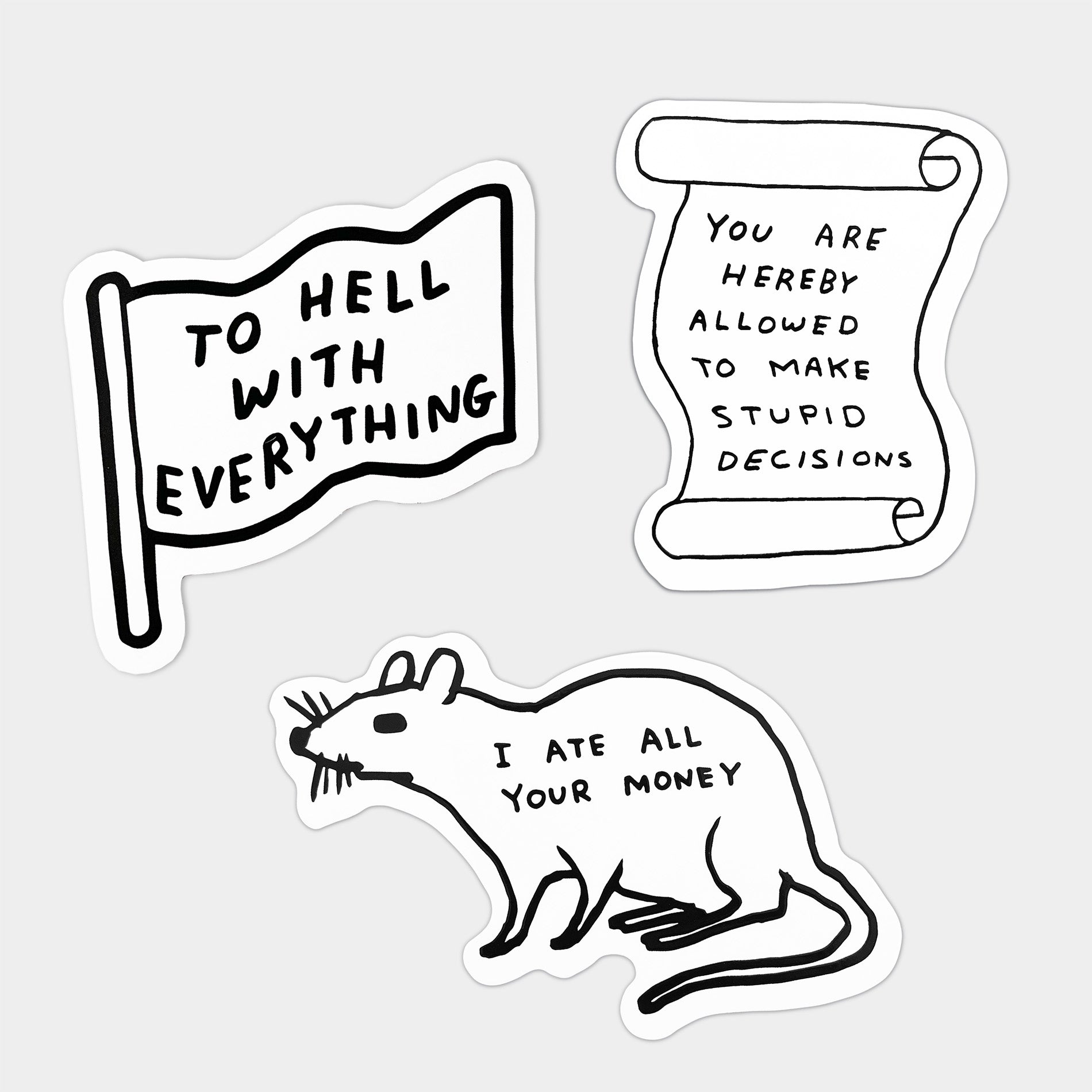 David Shrigley: Stupid Decisions Sticker Pack