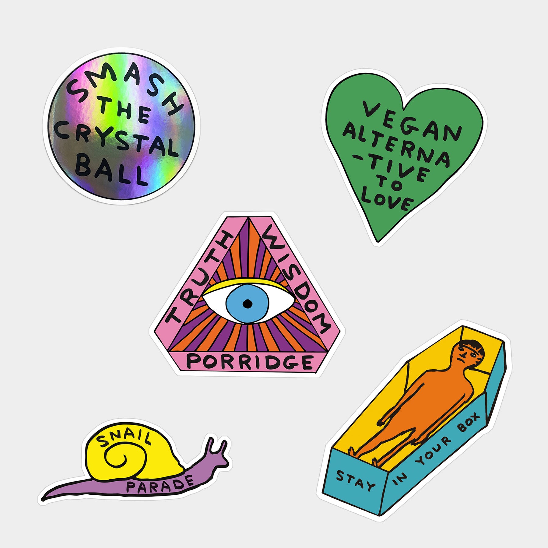 David Shrigley: Stay In Your Box Sticker Pack