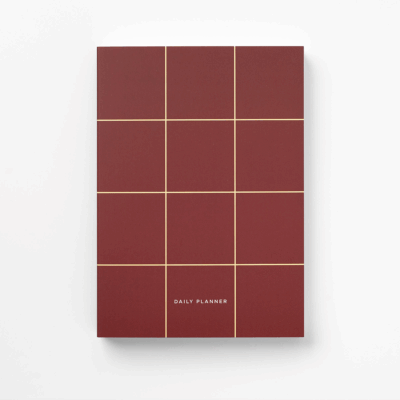 Daily Planner 2026 Dark Red